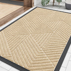 Smiry Front Door Mat Outside Entrance, Low Profile Rubber Doormat, 47x32