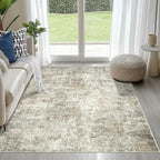 4x6 Area Rugs for Living Room Rug Washable: Abstract Rug for Dining Room Bedroom Carpet Non Slip 4 by 6 Indoor Modern Nursery Home Office Beige Brown