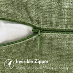 MIULEE Soft Chenille Euro Throw Pillow Covers Sage Green 22x22 Pack of 2