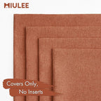 MIULEE Pack of 4 Decorative Rust Throw Pillow Covers Linen Waterproof Pillow Covers Outdoor Farmhouse Cushion Cases for Patio Garden Tent Balcony Couch Sofa 18x18 inch