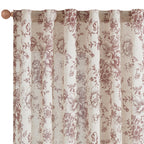 jinchan Vintage Floral Linen Curtains 54 Long for Living Room 2 Panels