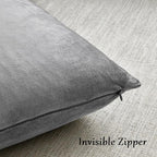 GIGIZAZA 12x20 Velvet Small Pillow Covers, Set of 2 Dark Grey Lumbar Throw Pillows Modern Covers for Living Room Decorative Luxury Solid Couch Sofa Pillow Cases