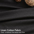 Vintage Black Linen Curtains for Living Room 120 Inches Long Light Filtering Semi Sheer Curtain Back Tab Floor to Ceiling High Window Gothic Vintage Decor Drapes for Bedroom Office 52x120,2 Panels