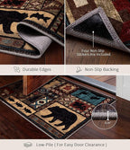 YIHOUSE Washable Entryway Rug, 2x3 Rustic Cabin Area Rug, Non-Slip Indoor Door Mat Ultra-Thin for Kitchen, Mudroom, Laundry Room, Bedroom Entry