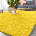 OLANLY 9x12 Machine Washable Large Area Rugs for Living Room, Bedroom, Soft Fluffy Shaggy Bedside Rug, Indoor Floor Carpet for Kids Girls and Boys, Dorms, Nursery, Home Decor Aesthetic, Yellow