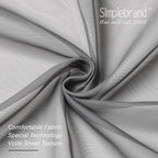 Simplebrand Grey Sheer Curtains 63 Inch Length 2 Panels, Rod Pocket Solid Color Window Sheer Curtain Panels, Elegant Curtains & Drapes for Living Room, Bedroom 2 Panels (Charcoal Grey, 42" W x 63" L)