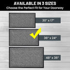 Sierra Concepts Front Door Mat Welcome Floor Mats - Entryway Indoor Outdoor Entrance Doormat, Patio, Porch, Muddy Shoe, Inside Outside Low Profile, Large 36x24 inches, 2-Pack Gray
