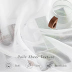 NICETOWN Sheer Curtains 108 inches Length for Windows, Grommet Top Elegant Ivory Voile Textured Window Treatment for Sliding Glass Door/Bedroom/Living Room, W54 x L108, 1 Pair