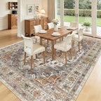 Madane 8x10 Area Rugs for Living Room, Non-Slip Washable Rug, Turmeric/Grey