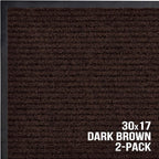 Sierra Concepts Front Door Mat Welcome Floor Mats - Entryway Indoor Outdoor Entrance Doormat, Patio, Porch, Muddy Shoe, Inside Outside Low Profile, 30x17 inches, 2-Pack Dark Brown
