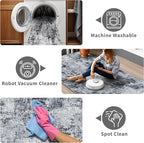 3x6 Washable Entryway Runner Rug: Non Slip Wide Hallway Runners Easy-to-Clean - Soft Living Room Bedroom Kitchen Carpet - Thin Low Pile Printed Floor Mat for Dining Room Black Grey
