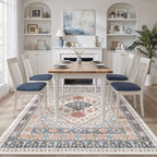zesthome Pink Rugs for Bedroom-7x9 Area Rugs for Living Room,Blue Red