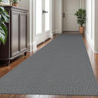 KOZYFLY Extra Long Runners for Hallways 3x16 ft Washable Kitchen Runner Non Slip Rubber Backed Hallway Rug Cotton Entryway Runner Rug Floor Carpet for Indoor Hall, Kitchen, Stair, Grey/Dark Grey