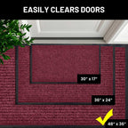 Front Door Mat, Indoor Outdoor Welcome Entryway Entrance Doormat, 48x36 Red