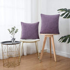 HPUK Linen Throw Pillow Covers Pack of 2, 18x18 Inch Accent Cushion Covers for Living Room, Bedroom, Decorative Solid Color Pillow Covers for Couch, Sofa, Chair, Lavender Mist