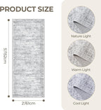 2x5 Rug Runner Washable for Entryway, Soft Bathroom Rugs with Non-Slip Backing, Abstract Low Pile Hallway Runner, Vintage Small Kitchen Carpet for Stair, Laundry Room(2'x5', Grey/Ivory)