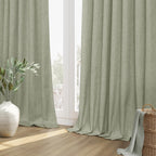 Sage Green 100% Blackout Linen Curtains 72 Inch Length 2 Panels Set for Living Room Bedroom Back Tab Thermal Insulated Black Out Drapes Room Darkening Farmhouse Window Curtains 72 Inches Long