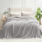 Snuggle Sac Heather Throw Blanket for Couch, Reversible Super Soft Blankets Warm Cozy Knit Fuzzy Plush Lightweight for Sofa, Bed, Camping, Picnic (Sage Green, Twin (60"x80"))
