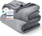 Bedsure Fleece Blanket Twin Blanket Grey - 300GSM Soft Lightweight Plush Cozy Twin XL Blankets for Bed, Sofa, Couch, Travel, Camping, 66 inch X 90 inch