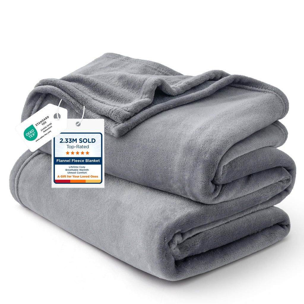 Bedsure GentleSoft Fleece Bed Blankets Full Size Grey - Soft Lightweight Plush Fuzzy Cozy Luxury Blanket Microfiber, 84x90 inches