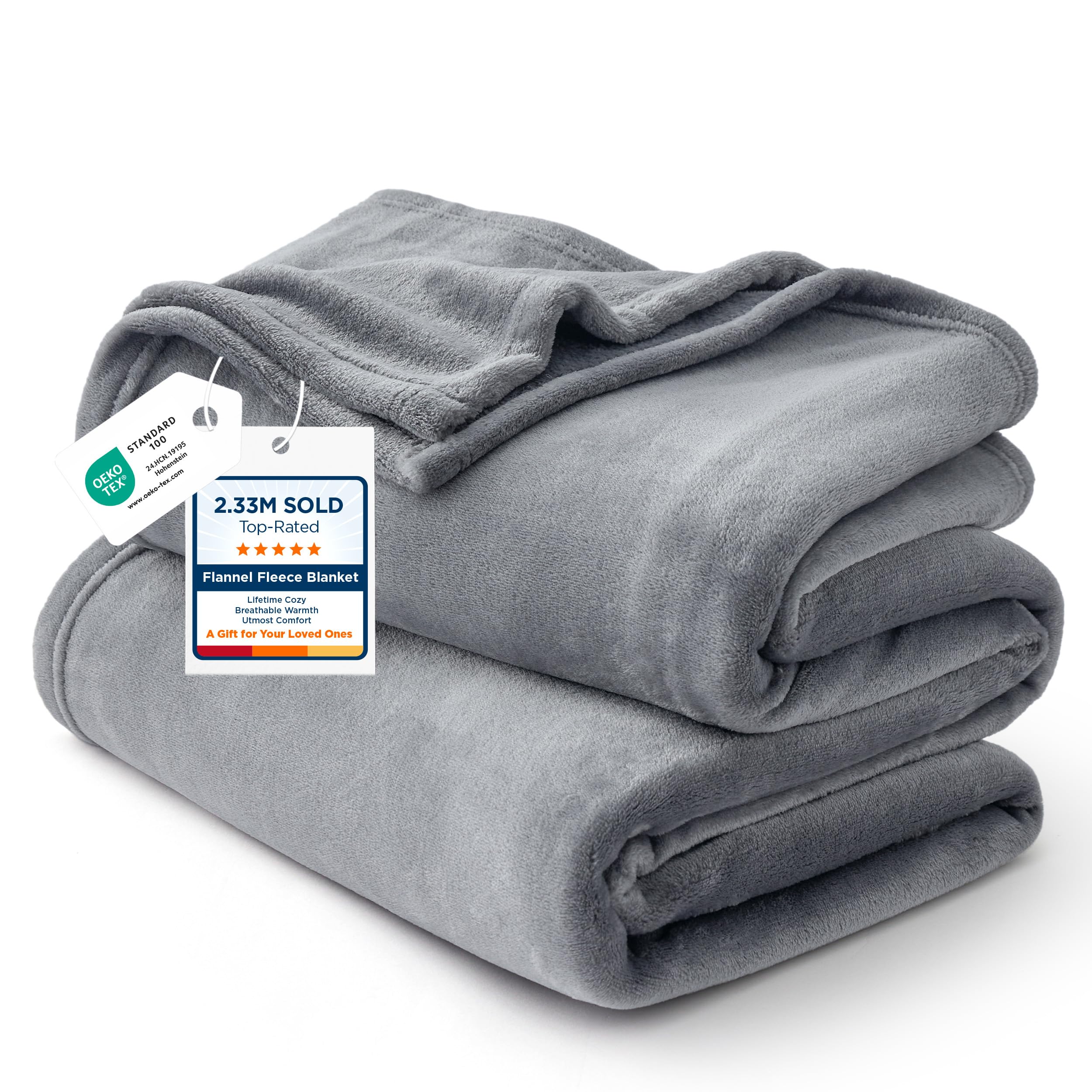 Bedsure GentleSoft Fleece Bed Blankets Full Size Grey - Soft Lightweight Plush Fuzzy Cozy Luxury Blanket Microfiber, 84x90 inches