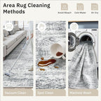 5x7 Area Rugs Gray Low Pile Indoor Washable Trendy Faded Style Rugs for Bedroom Living Room Dining Room Foldable Non-Slip Thin Grey Print Mat