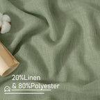 LAMIT Short Linen Window Curtains 30 Inches Long 2 Panels 34 x 30 Inch