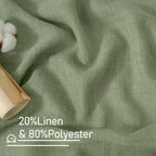 LAMIT Semi Sheer Linen Curtains 45 Inches Long 2 Panels for Small Window