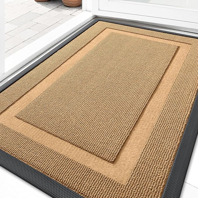 OLANLY Front Door Mat Outside 33x21, All-Season Heavy-Duty Rubber Doormat