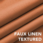 H.VERSAILTEX 100% Blackout Curtains for Bedroom Thermal Insulated Linen Textured Curtains Heat and Full Light Blocking Drapes Living Room Curtains 2 Panel Sets, 42x45 Inch, Orange