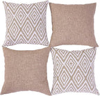 HPUK Throw Pillow Covers 20x20, Set of 4, Light Brown Couch Pillow Covers