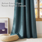 NICETOWN Greyish Blue Room Darkening Rod Pocket Curtains 63 inch Length, W42 x L63, Light Blocking Thermal Insulated Noise Reducing Drapes for Bedroom Living Room Farmhouse Decor, 2 Panels