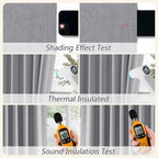 Guken Grey 100% Blackout Curtains 90 Inch Length 2 Panels Set for Living Room Bedroom Back Tab Thermal Insulated Black Out Linen Drapes Room Darkening Window Curtains 90 Inches Long