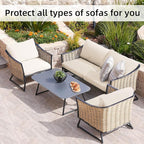 8Pcs Stretch Patio Cushion Covers,Outdoor Couch Covers Replacement,Outdoor Couch & Sofa Slipcovers,for Patio Furniture Cushion Covers,Washable Reusable urniture Protector(Beige,8PCS)
