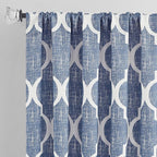 Beauoop 100% Blackout Curtains 84 Inches Long 2 Panels for Bedroom Living Room Blue Moroccan Geo Room Darkening Thermal Insulated Soundproof Rod Pocket Back Tab Window Treatments Drapes, 50x84