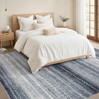 Nakagishi 10x14 Area Rugs Living Room: Washable Boho Large Neutral Modern Soft Stain Resistant Farmhouse Indoor Rug Non-Slip Accent Carpet for Bedroom Nursery Kids Playroom Office Dining Room- Blue