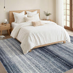 Nakagishi Boho 8x10 Area Rug Living Room Rugs Machine Washable Blue