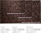 Coffee Brown Leaves Outdoor Indoor Entrance Door mat, Absorbent Durable Heavy Duty Welcome Front Door Mat,Thick Natural Rubber Back,Easy Clean Entryway Mat 47x32 Inch, Low Profile