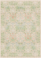 Hazo Haus Beige Green Bedroom Rug 5x7 Area Rug for Living Room, Vintage Washable Floral Rugs for Nursery, Dining Room, Light Green Non Slip Stain Resistance Distressed Retro Low Pile Floor Mat Indoor