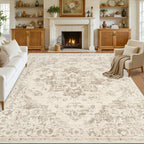 Luxturiy Area Rugs 9x12 Living Room: Bedroom Washable Carpet Beige/Ivory