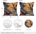Rustic William Morris Inspired Autumn Forest Decor Throw Pillow Covers 18x18,Fall Home Room Decor, Vintage Botanical Nature Decorative Throw Pillow Covers for Home Bedroom Living Room