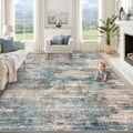 XLUEZ 9x12 Area Rug for Living Room, Washable Modern Abstract Large Area Rug Neutral Soft Non Slip Kids Rug Stain Resistant Indoor Carpet for Bedroom Dining Room Playroom Office(GreenBrown, 9'x12')