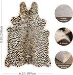 Oversized Cheetah Print Rug, Large Leopard Rug 6.2x8.2 Feet Faux Animal Print Skin Cheetah Area Rug for Bedroom Living Room Animal Fur Hide Rustic Antelope Deer Multicolor