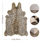 Cheetah Print Rug, Faux Fur Animal Print Leopard Rug Multicolor 6.2x8.2ft