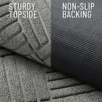 OLANLY Front Door Mat Outside Entrance 33x21, Absorbent, Heavy Duty Sturdy Natural Rubber Doormat Indoor Outdoor, Stain Fade Resistant, Non-Slip Low Profile Floor Mat for Entryway, Modern Gray Diamond