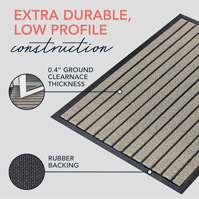 ubdyo Extra Durable Door Mat Outside Entrance (47" x 32", Bright Beige)