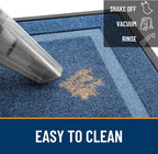 OLANLY Front Door Mat Indoor Outdoor Entrance, Waterproof All-Season, All-Weather Doormat, Sturdy Natural Rubber, Fade Resistant, Low Profile, Easy Clean Patio Porch Entryway Mat, 29.5x17, Light Blue