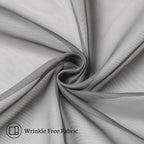 Aiyufeng 2 Panels Sheer Window Curtains 72 Inches Length, Elegant Window Voile Panels/Drapes/Treatment/Backdrop for Living Room Wedding Party Home Decor (40W x 72L inches, Gray)