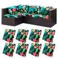 8 Piece Outdoor Cushion Covers, Patio Sofa Cushion Covers, Stretch Fit