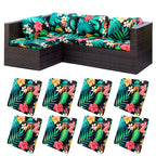 8 Piece Outdoor Cushion Covers, Patio Sofa Cushion Covers, Stretch Fit